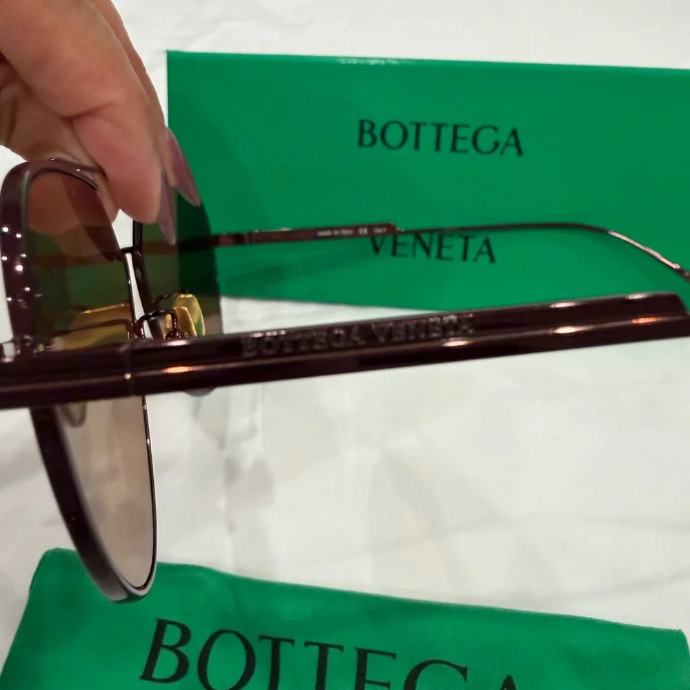 Bottega Veneta  Brown Aviator Sunglasses Made in Italy